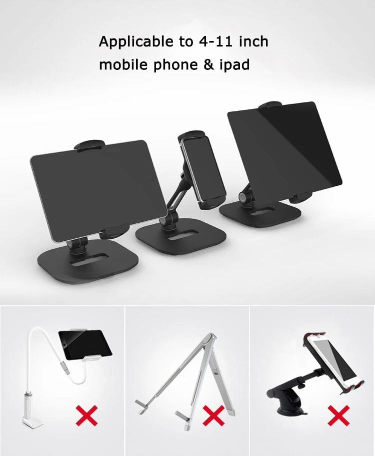 Ergonomic Aluminum Multifunctional Compatible Laptop for Ipad Stand 360 Degree Rotation Base Notebook Stand