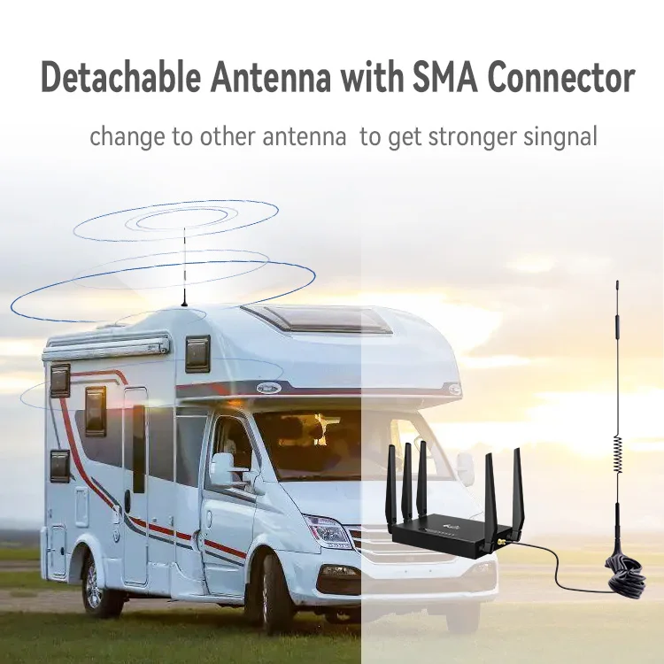 TUOSHI Vehicle Caravan Wifi Mobile Signal CPE SMA External Antenna 1200mbps Dual Lock band lte Sim 4g industrial cellular router