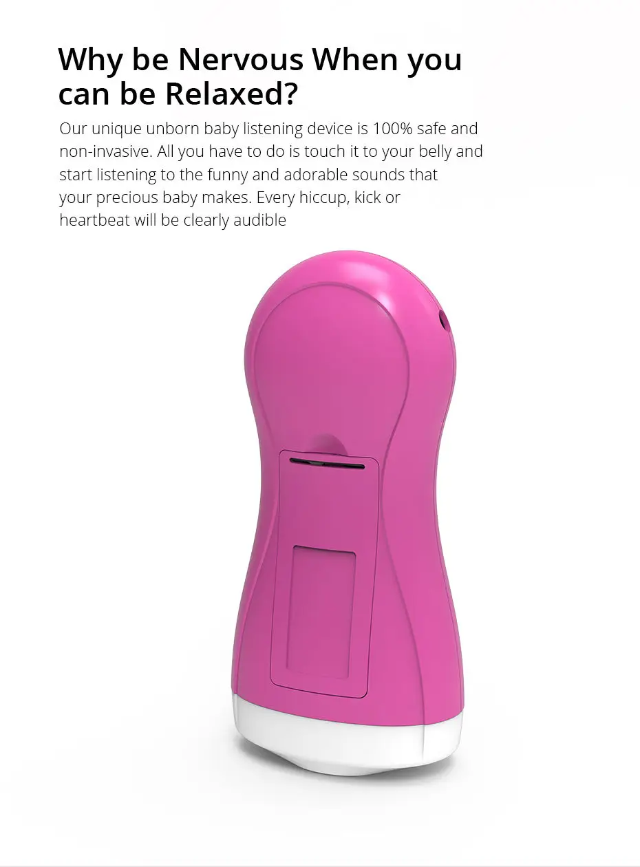 Wholesale fetal doppler monitor household fetal heart rate detector meter portable Pocket Doppler Monitor for pregnancy