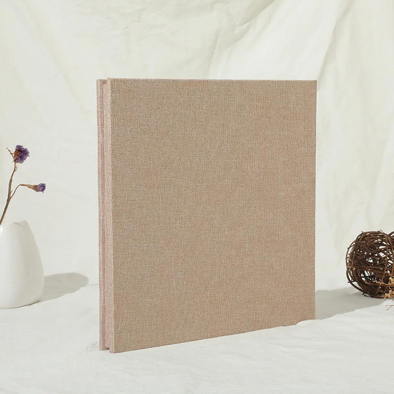 Custom linen self-adhesive DIY photo booth album family large capacity handmade creative gifts album book