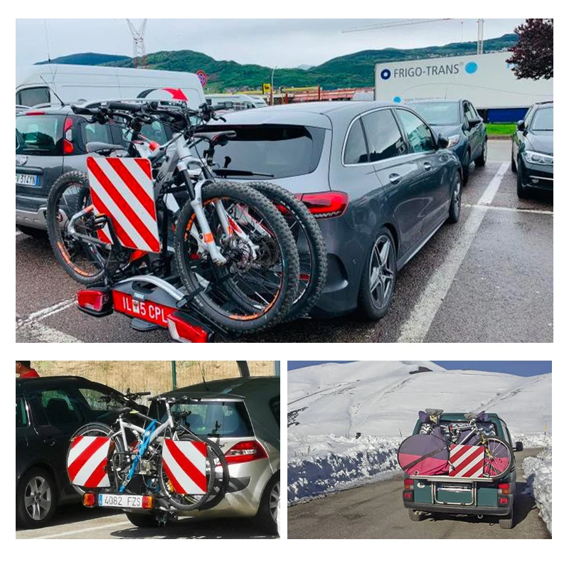 Warning Sign 50X50cm  Red white Square Reflective Sign Aluminium Warning Sign For Spain Italy