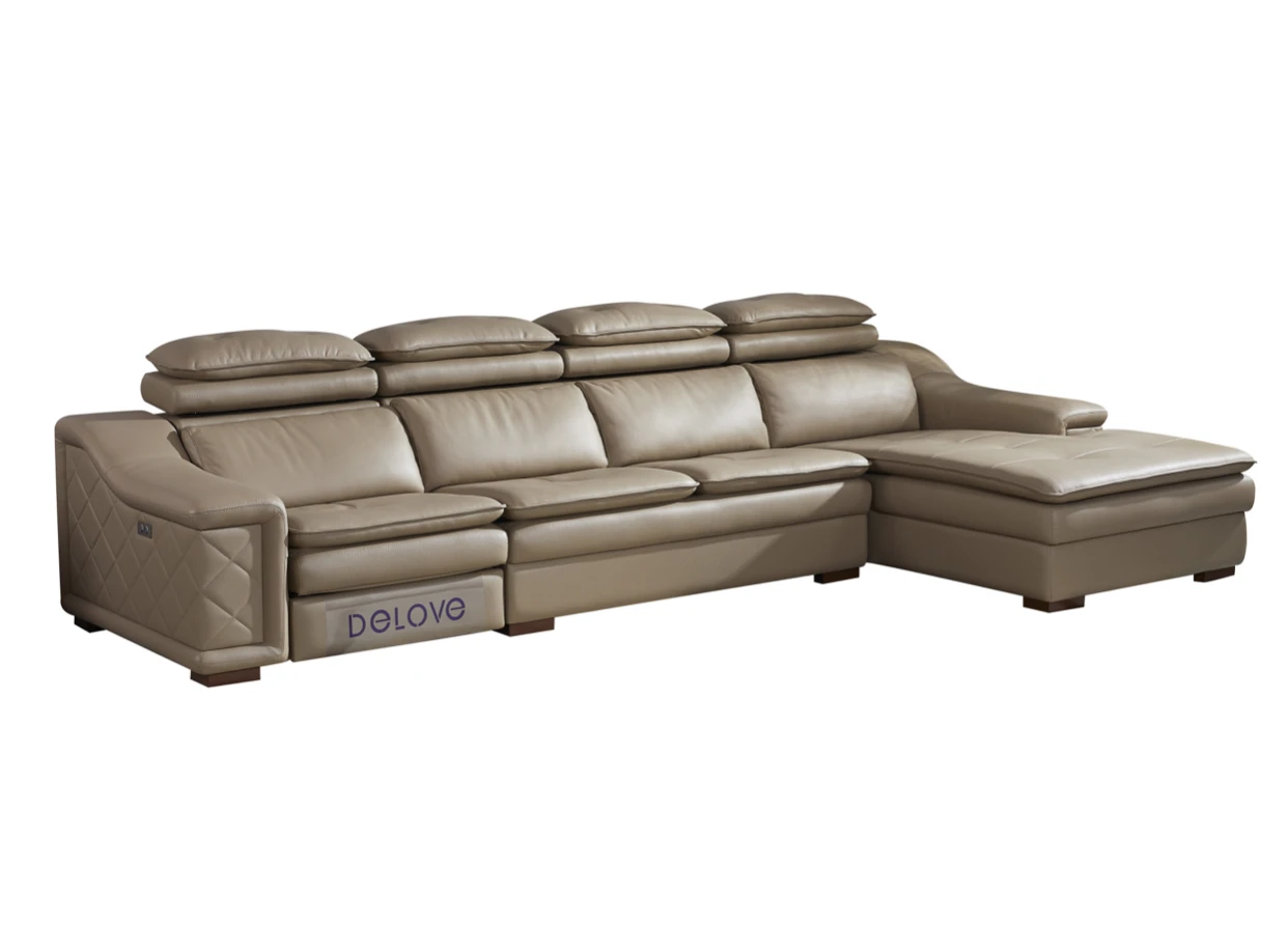 BFP Home Modern Style Functional Sofa Living Room Sofas Recliner Electric Adjustment Furniture Sets Leather L Shape Sofa Bed