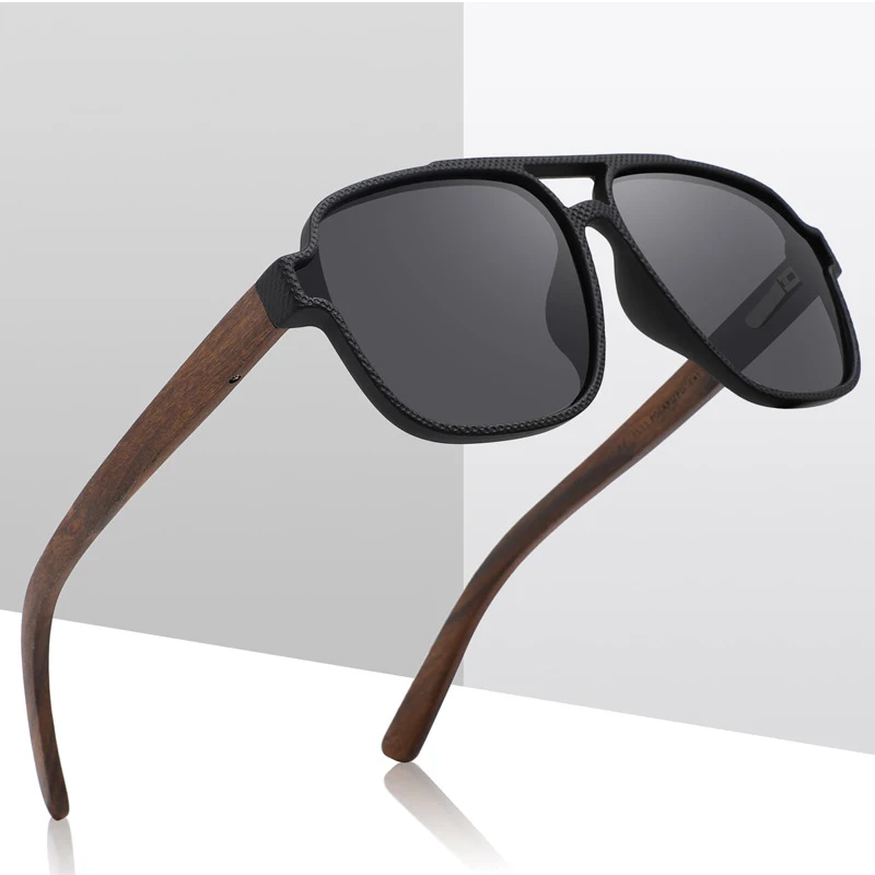 KANGCHENG factory wholesale polarized square wooden sunglasses 2022 men new uv400 sunglasses arrivals 2023