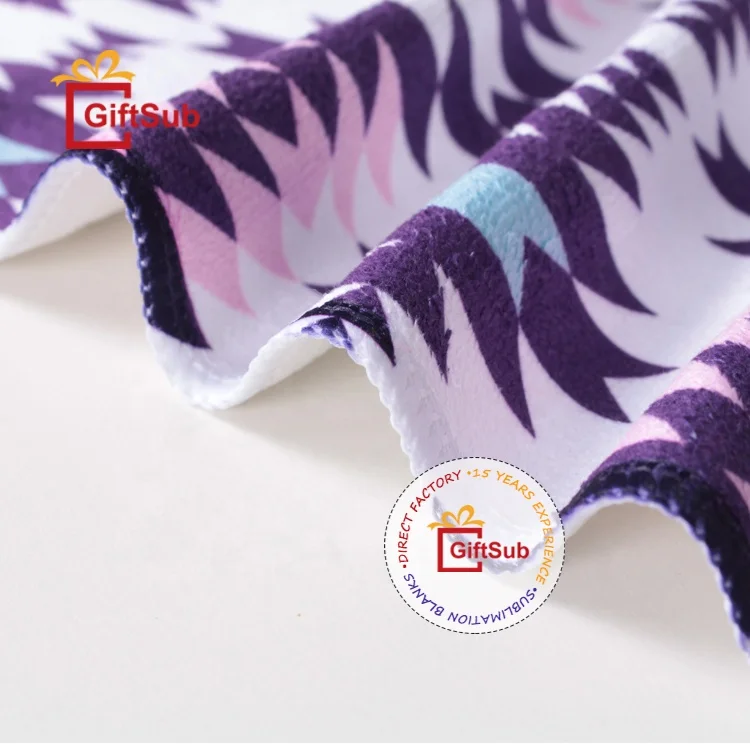 Wholesale Sublimation Blank Square Towels Custom Print 100% Polyester Microfiber Tea Towels With Hang Loop