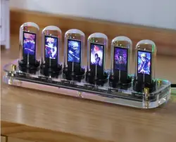 Светящиеся часы Nixie Tube мобильное приложение перестраиваемый IPS дисплей современные цифровые настольные