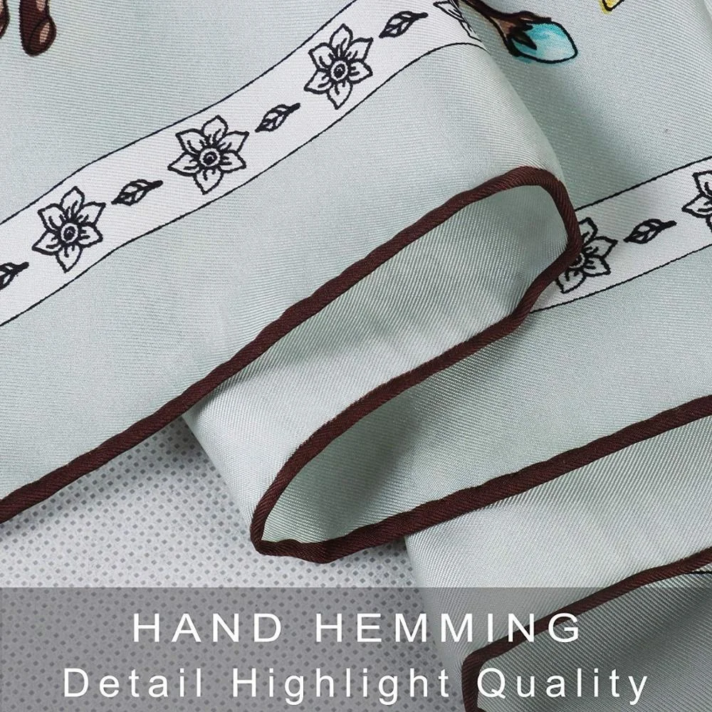 100% чистый Шелковый саржевый шарф из натурального шелка с цифровой печатью