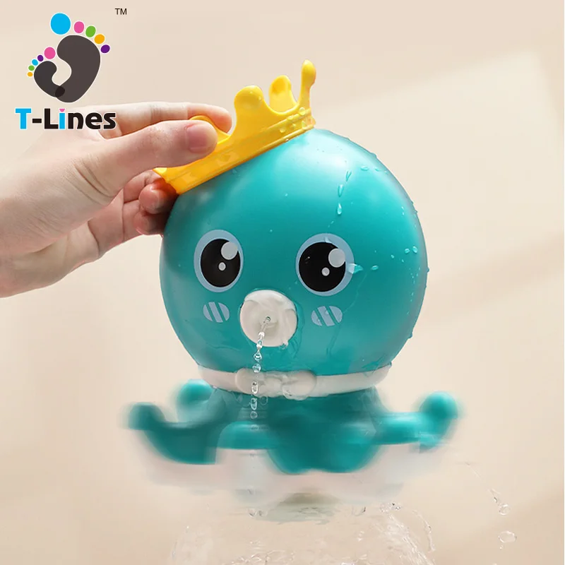 Wholesale plastic octopus spray water bathing game sprinkling bath toy for babies