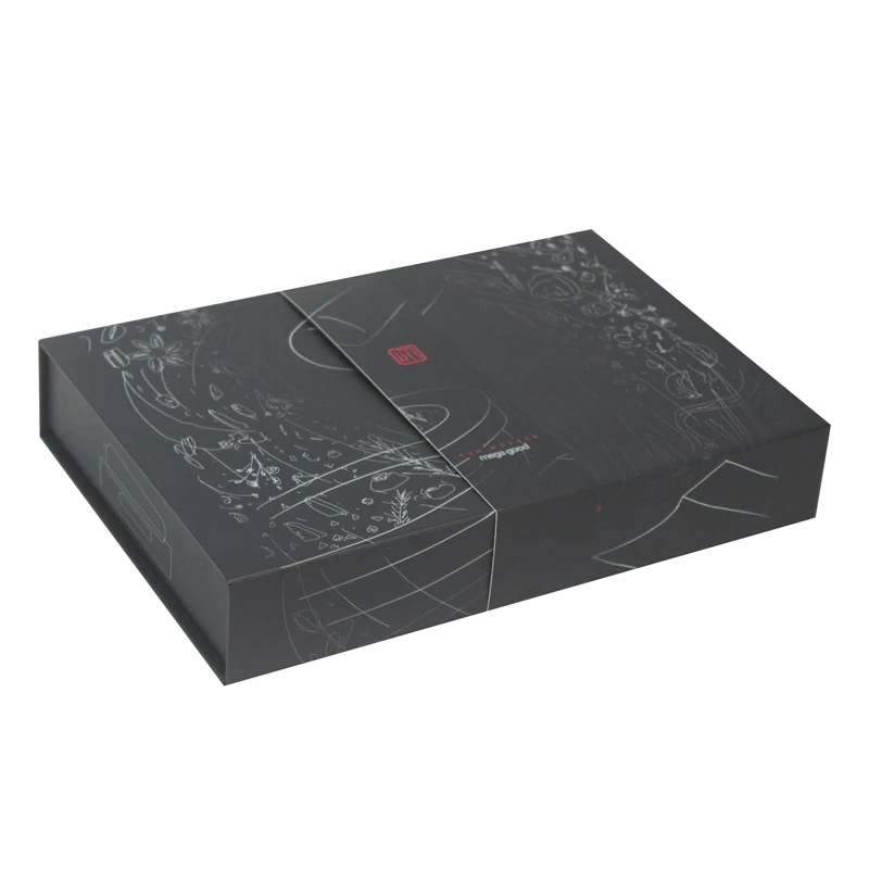 Book Shaped Magnetic Closure Gift Box With Foam Velvet Insert Sleeve Box