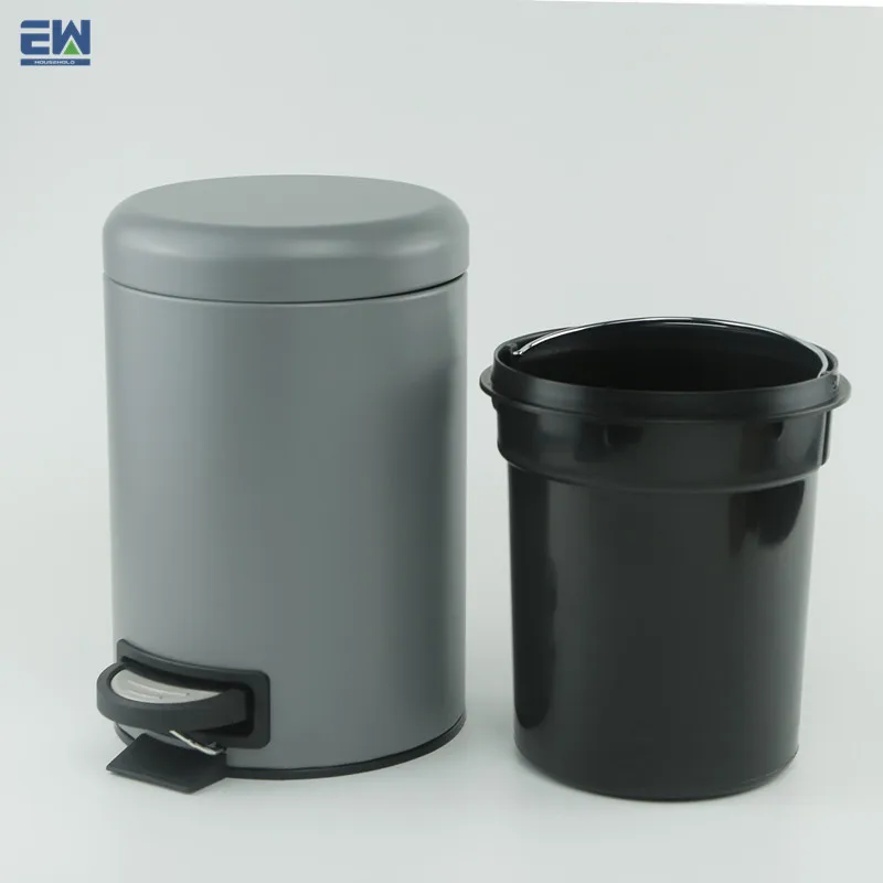 3L Powder Coated Stainless Steel Trash Can Soft Close Lid Airtight Office Household Kitchen Waste Bin under Desk Small Design