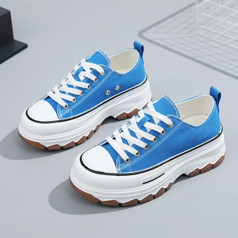 stylish lace up causal shoes custom cheap canvas shoes for women