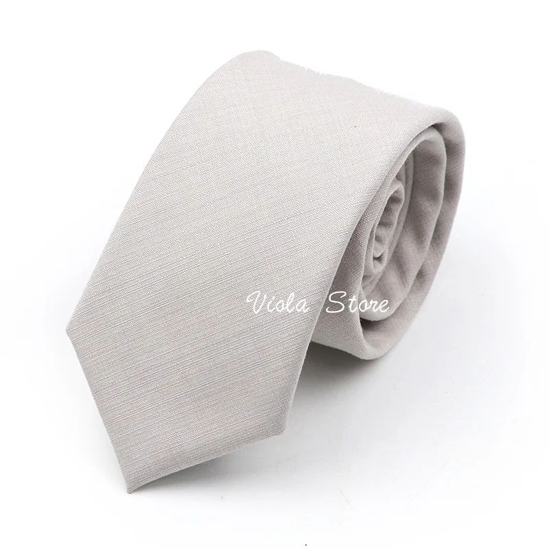 Bamboo Fiber Hot Sandy Grey Dusty Green Blue Pink Anti-wrinkle Necktie Solid 6cm Narrow Wedding Party Men Cravat Gift Accessory