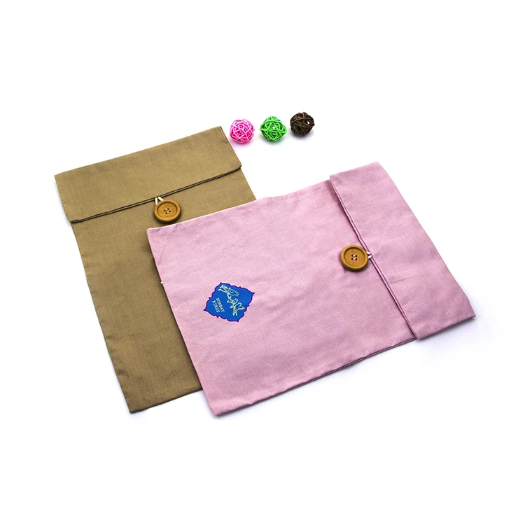 Eco Friendly Custom Logo Muslin Envelope Gift Packing Cotton Flap Envelope Dust Underwear Bag