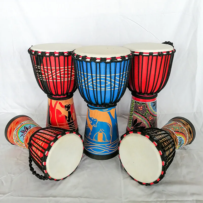 Африканский барабан, Ручной Ударный барабан Djembe, оптовая продажа, музыкальные инструменты, красочный Африканский барабан 8/10/12 дюймов, профессиональный