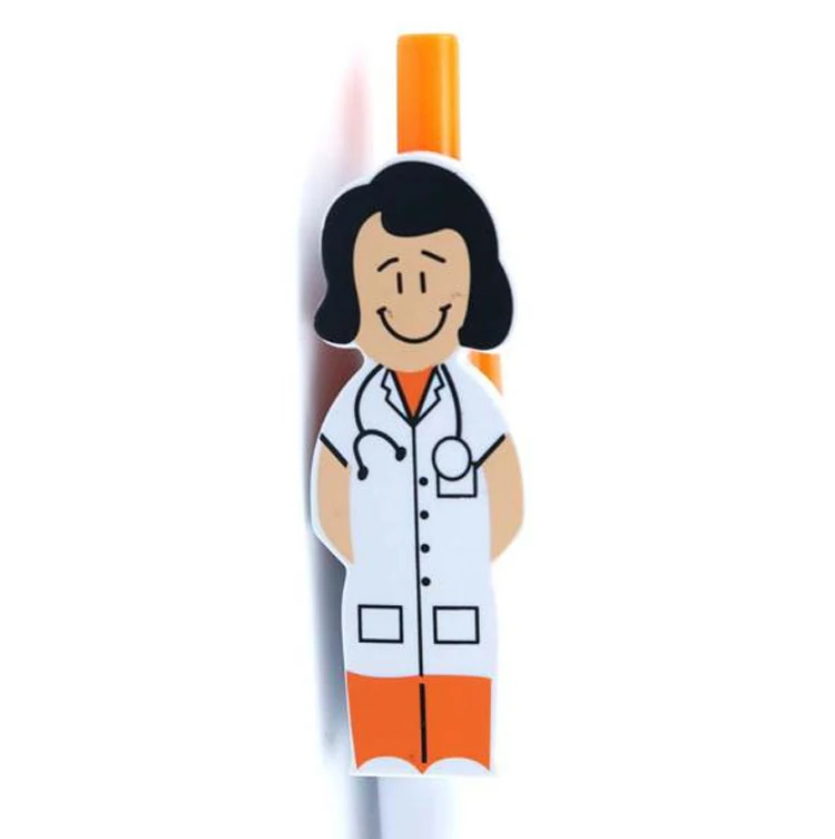 NPSF-012 Wholesale Novelty Promotional Cartoon Doctor nurse Ball Pens Hospital medical plastic Pen with custom logo