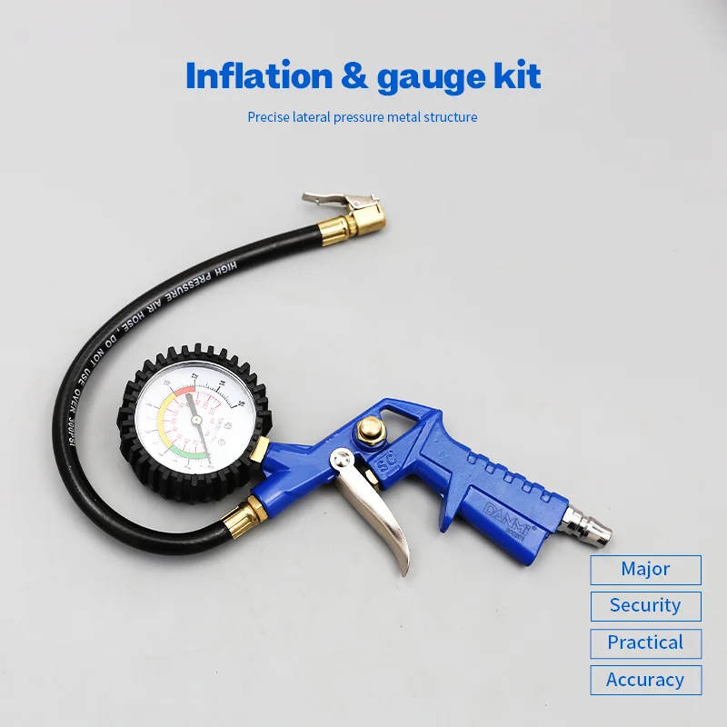 Inflation gauge kit Tyre pressure gauge air pressure  Portable manual lithium material car automotive tire inflate tire pressure