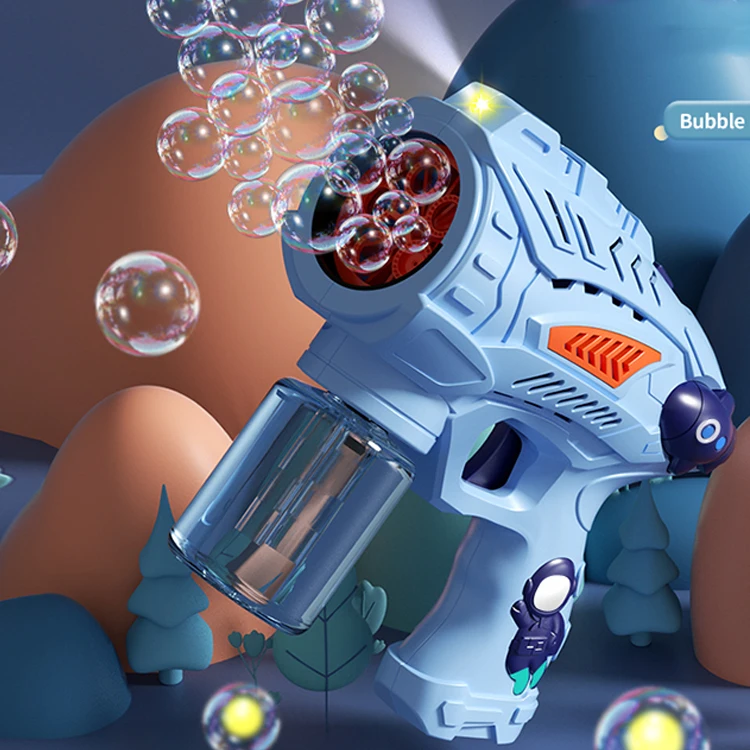 Summer Outdoor Bubble gun Machine Toy Wholesale Flashing Light Music Bubble Gun  For Kids