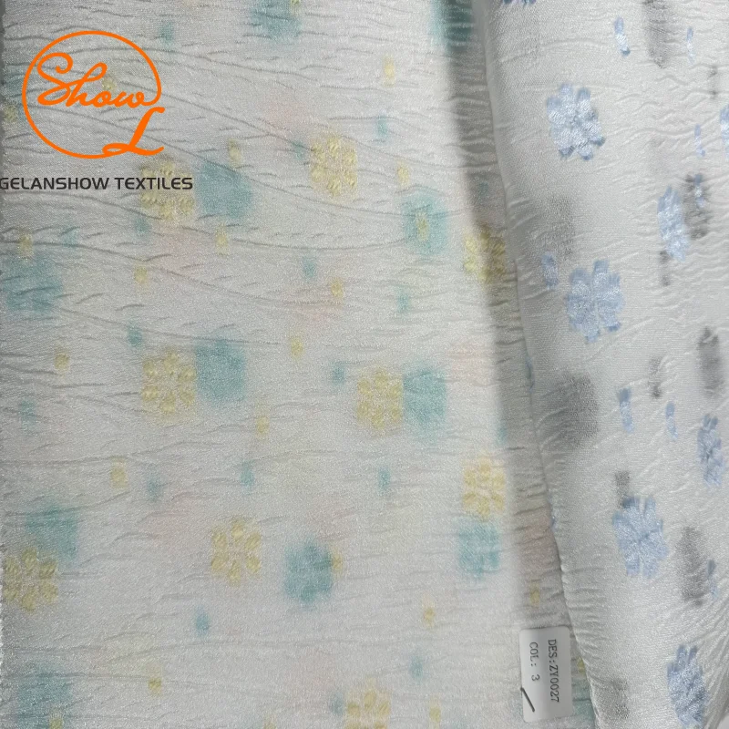 Velvet Flower Chiffon Fabric 65% Polyester 35% Nylon 76GSM FOR Dresses Tops Scarves Decorative Home Items