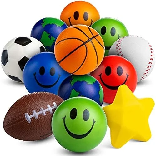 Autism Sensory Toys Set Football Basketball Tennis Baseball Anti Stress Toy Balls Stress Ball Pu Foam Stress Ball Custom Logo