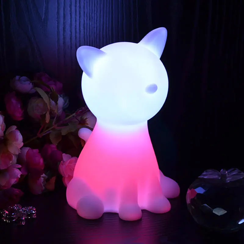 Custom Name Decor Personalized Remote Control RGB LED Cordless Rechargeable Battery Bed Lamp Cat Night Lights for Kids