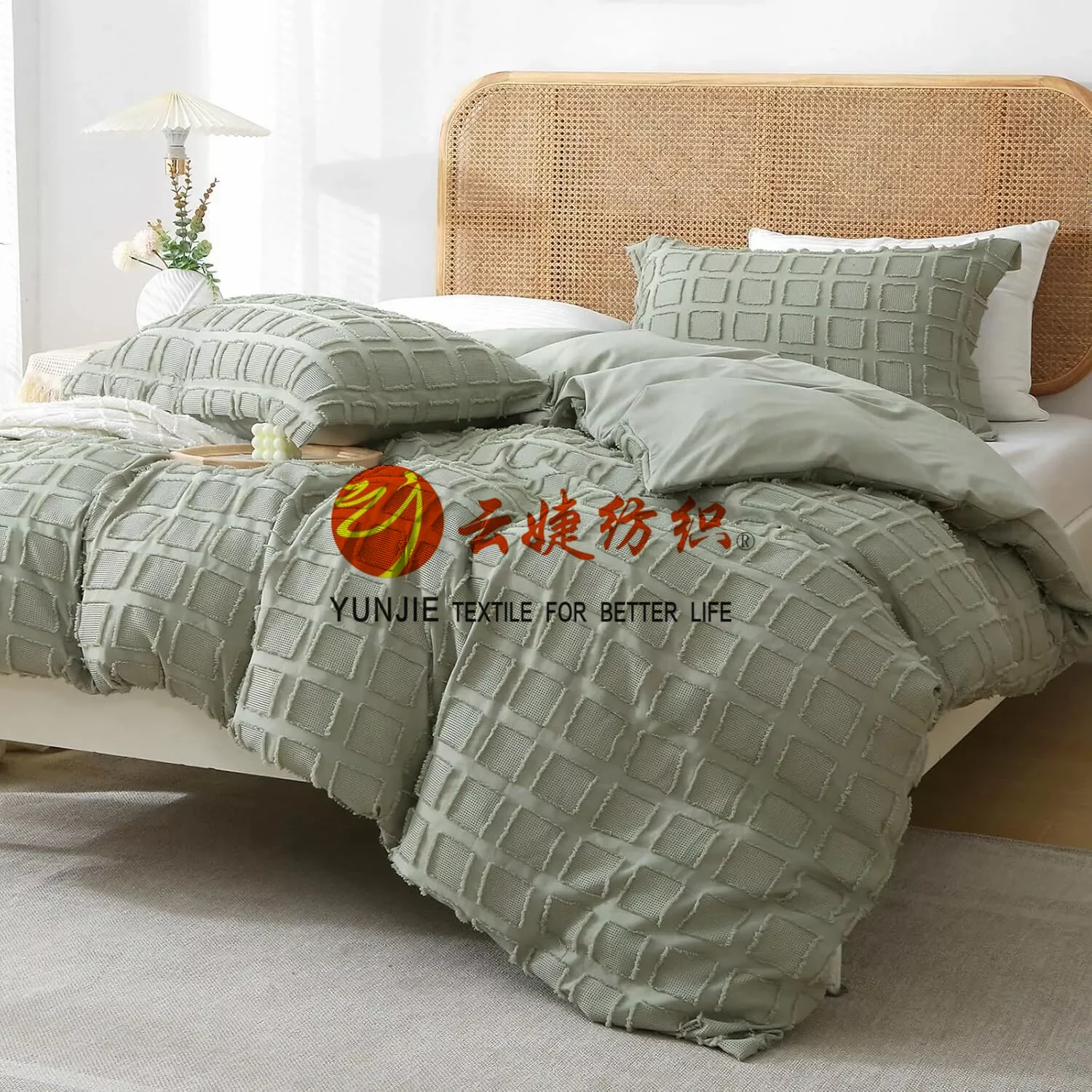 Мягкий 100% полиэстер жаккардовые вафельные постельные принадлежности одеяло ткань