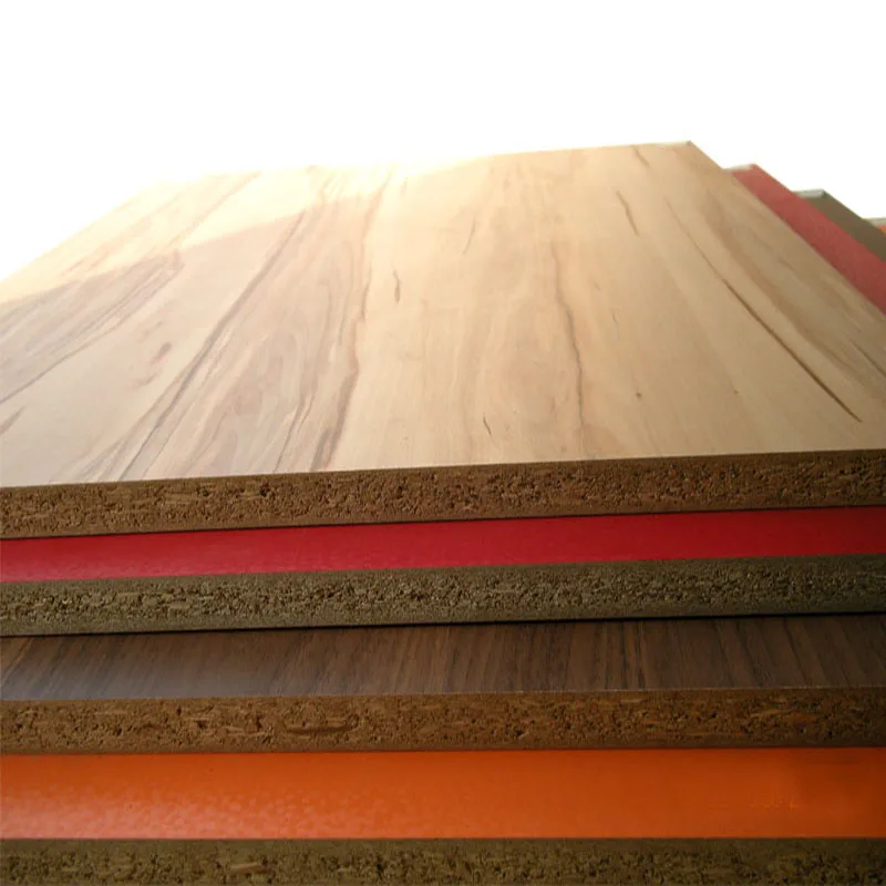 Cheap bamboo hollow core chip wood grain laminated 25mm 18mm melamine faced particle board price manufacturing