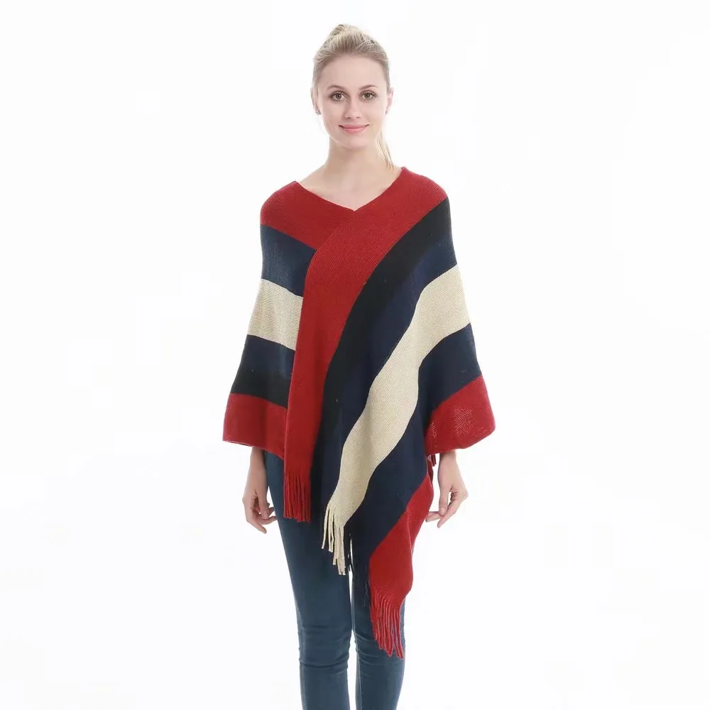 new style sweater poncho warm oversized hand knitted sweater acrylic ladies knit poncho winter