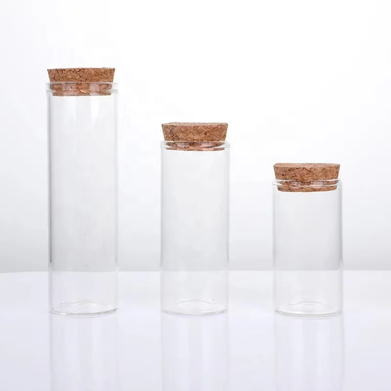 high quality clear custom glass tube container cigar glass tube flat bottom glass test tube with cork