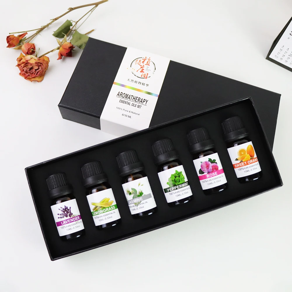 100% чистый органический 10 мл Ароматический диффузор набор эфирных масел розмариновое масло перечной мяты для сна спа-свеча