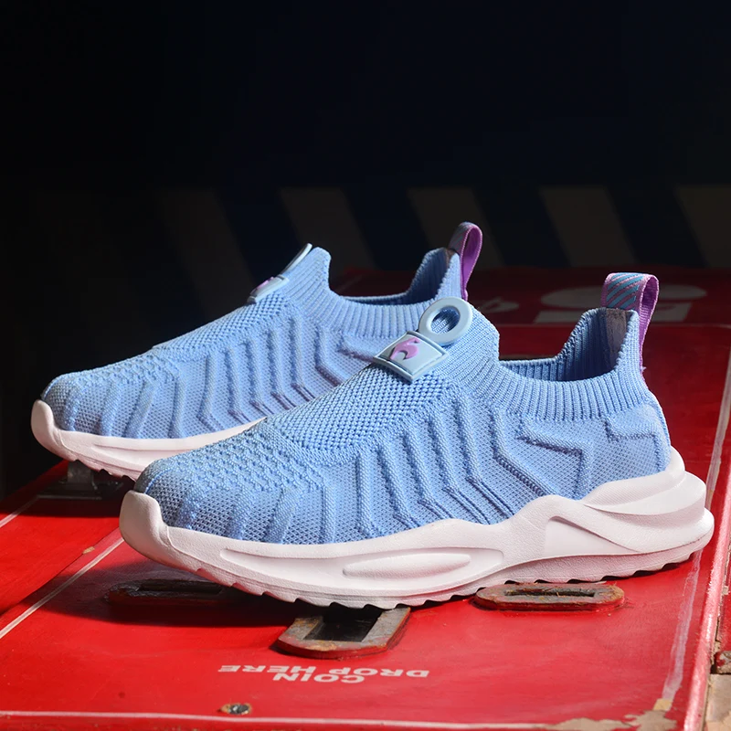  Детские кроссовки flyweave без шнуровки повседневная сетчатая дышащая модная обувь для