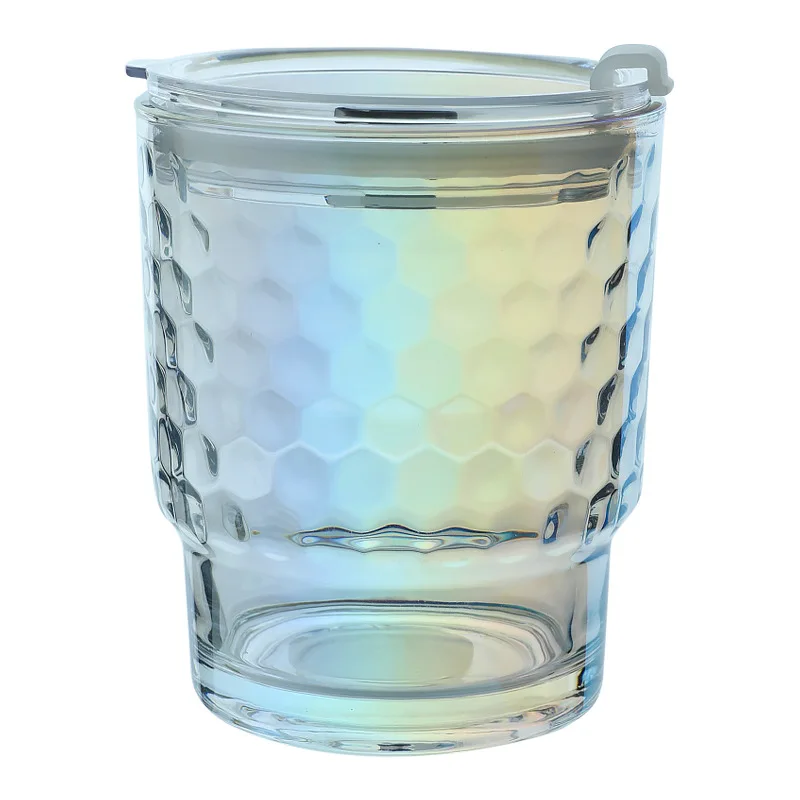 Korean INS Style Colorful Glass Cup Luxury Vertical  Stripes  Glass  Cup
