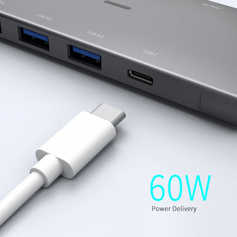 9 Port Type C USB Hub to RJ45 Gigabit Ethernet Dual USB C Docking Station For MacBook Pro Laptops USB Hub