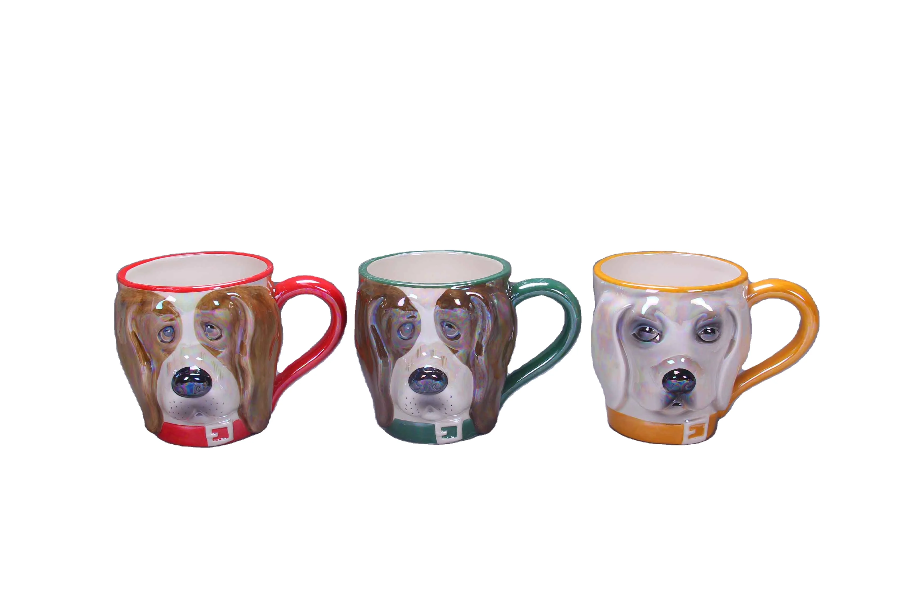 Handmade Minimalist Ceramic and Pottery Mug with Cat Design Funny Handle for Coffee or Tea