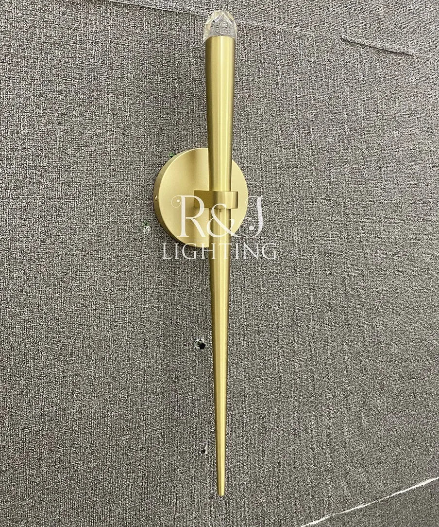 modern style bedside hotel corridor mirror wall lamp soft white light restoration brass sconce