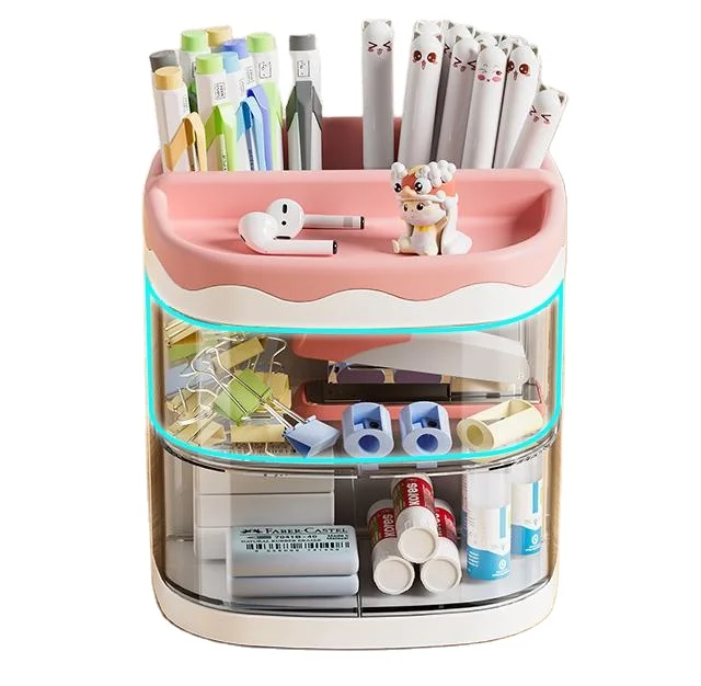Пластиковый вращающийся держатель для ручек, Декоративные Канцелярские ящики для хранения, карандаши для дома и офиса, школы, настольные ручки для хранения