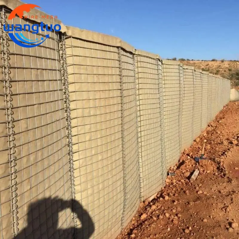 Defensive Barrier of Stakes Mil1 Sand Wall Defensive Barrier Wire Mesh Bastion