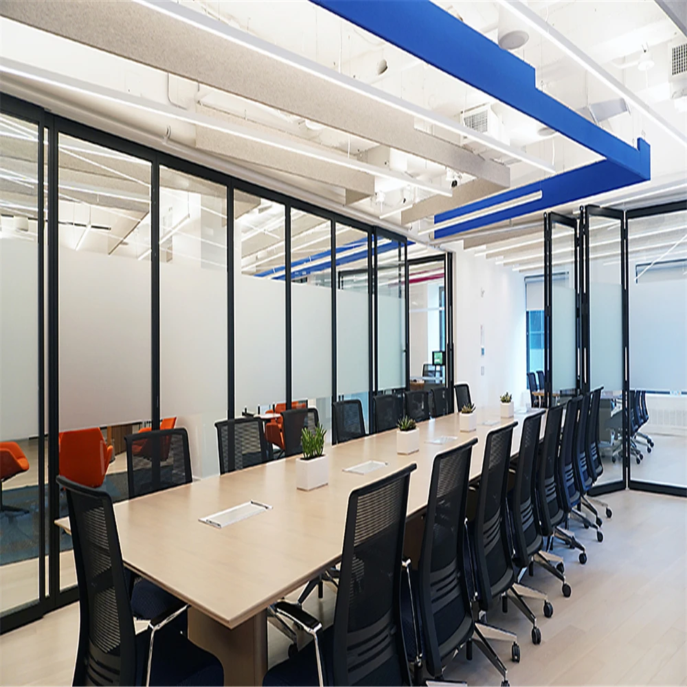 108 type Demountable Soundproof Used Frost Office Glass Partition With Aluminum Blinds Egood
