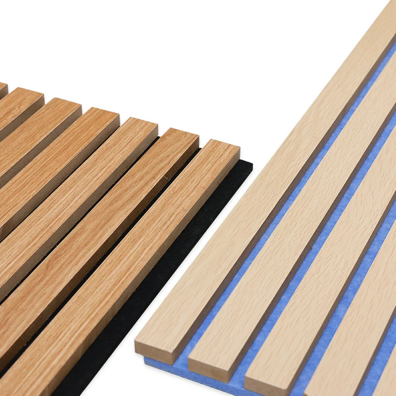 Low price and high quality wood veneer mdf wood slat acoustic panels for Home Theatre/meeting room System