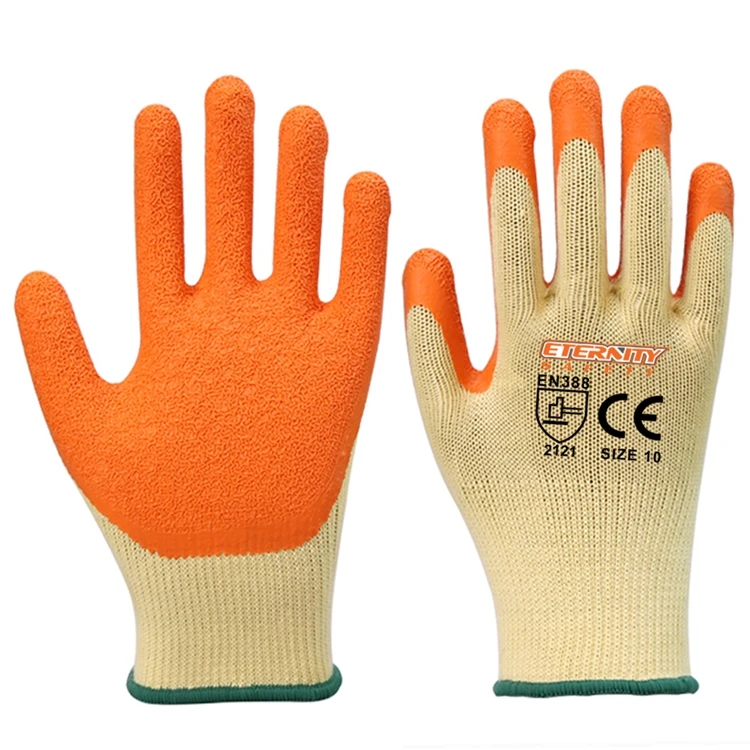 ENTE SAFETY 10 Gauge 5 thread knit shell liner with latex crinkle palm coated men working supplies