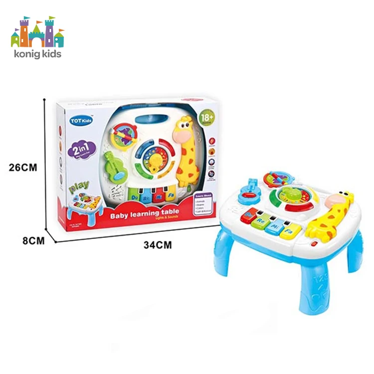 Konig Kids Funny Made in china Plastic Musical Activity Center Table Early Education Baby Toys Kids New Trending