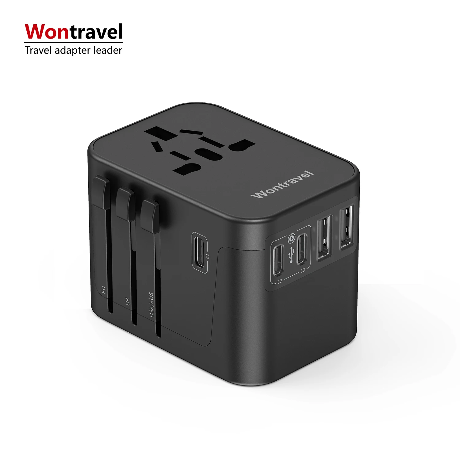 Wontravel 6A Максимальная выходная мощность Международный дорожный адаптер Универсальный для путешествий с Usb и