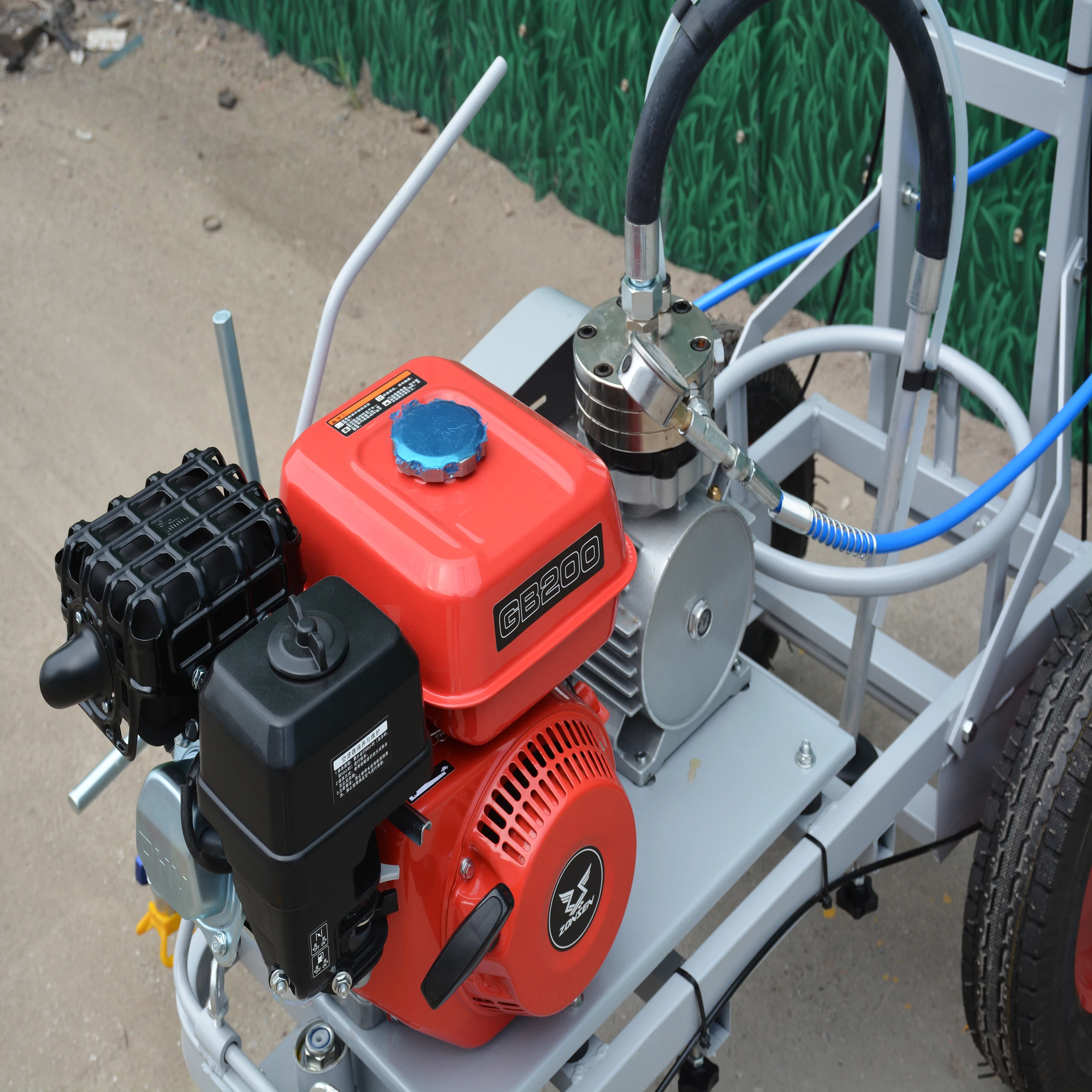 Double Spray Gun Cold Spray Road Line Marking Machine Traffic Line Road Marking Paint Machine Road Marking Machine China