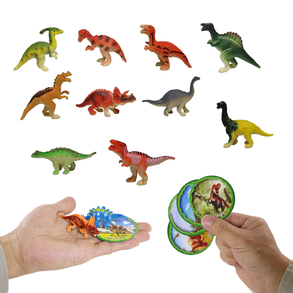With name card mini pvc model kids learning educational dinosaur matching toy