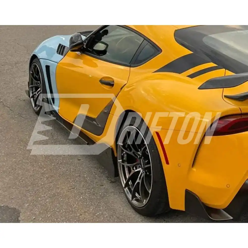 TOM Style Carbon Fiber Side Skirt For Toyota Supra A90 Carbon Fiber Body Kit