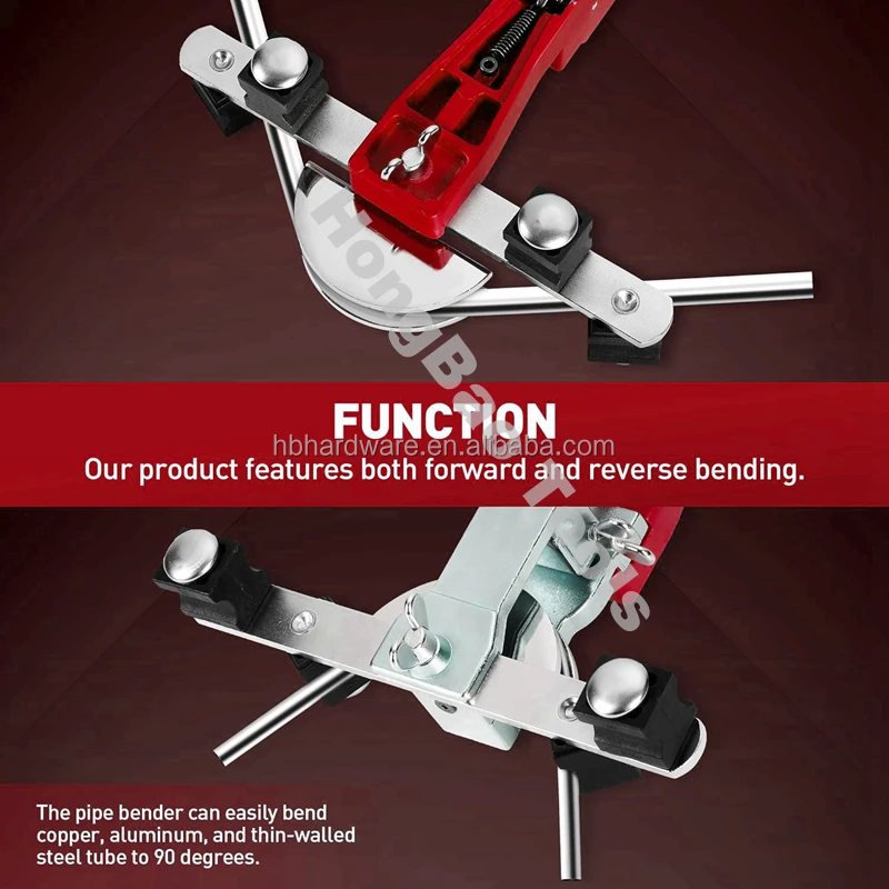Compact Plumbing Copper Aluminum Tube Pipe Bender Bending Kit Refrigeration Ratcheting Tubing Benders Hand Bending Tool Set Kit