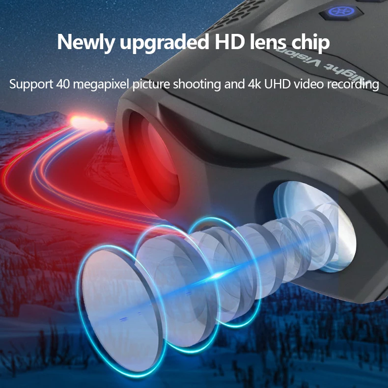 Custom Infrared 3 Inch Large Screen 600M Lll Night Vision Full Color 4K Digital Hunting Binoculars Night Vision