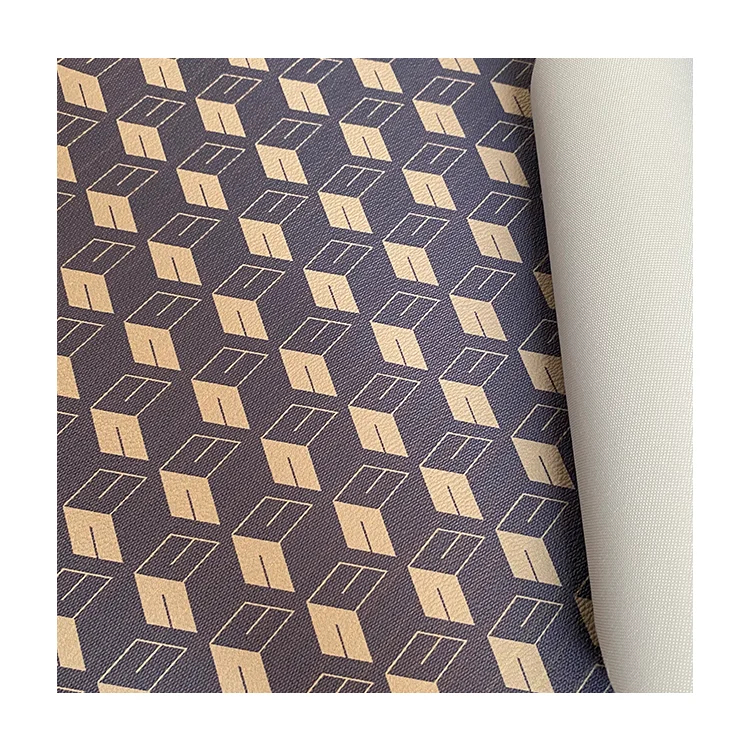 Wholesale 3D printed vinyl faux artificial synthetic PVC leather fabric for home textile bows bag