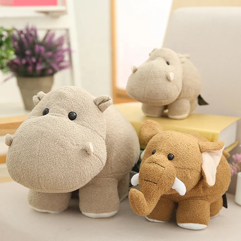 Plush Hippo Toy Cute Big Ear Elephant Doll Toys for Boys Lifelike Stuffed Animals Home Desk Decor Birthday Gift for Girls