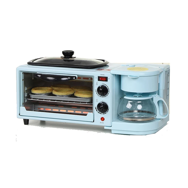 Multi function  3 in 1 with toaster coffee maker and frying pan breakfast machine