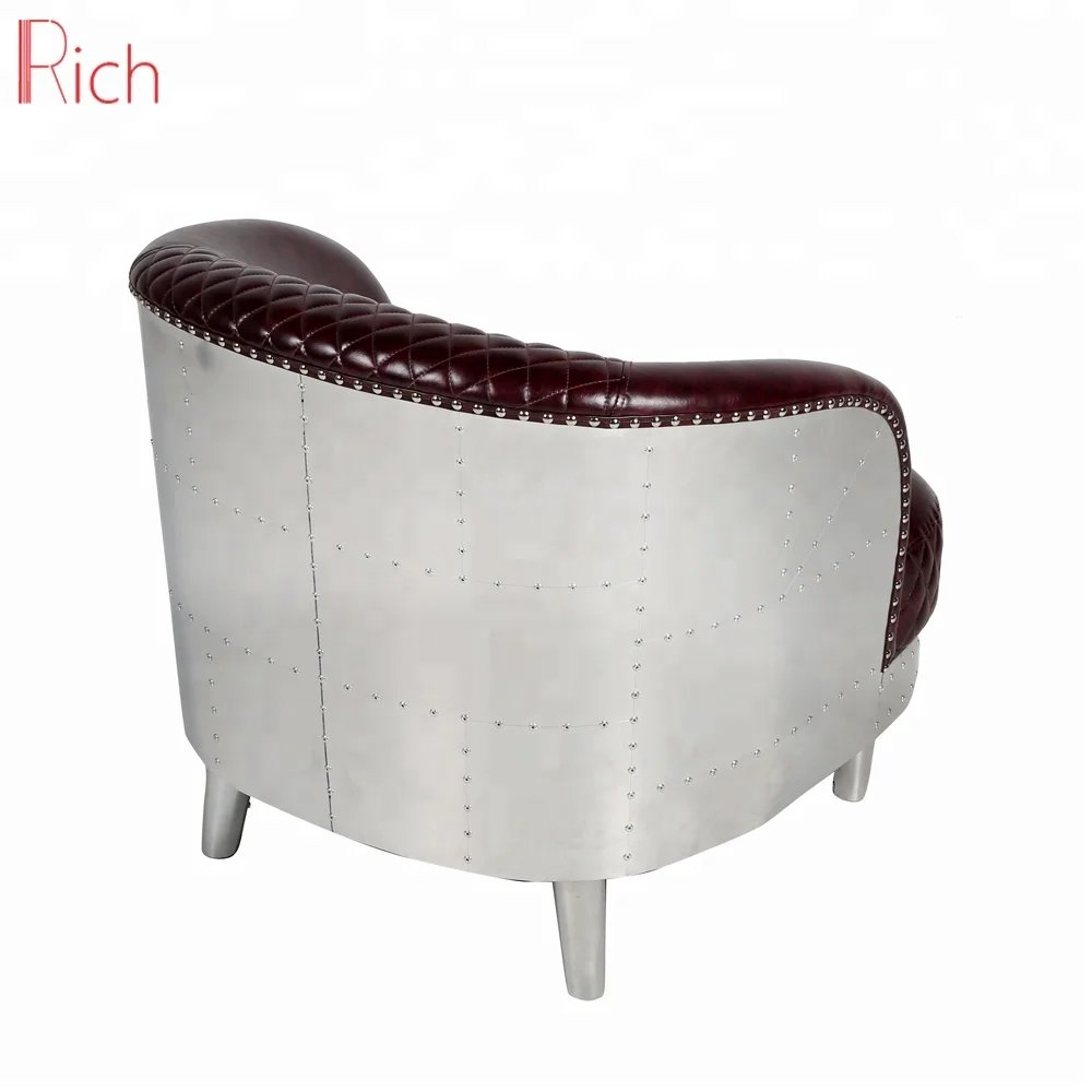 Neoclassical Commercial China Brown Genuine Leather Sofa Custom Small Style Sofas Modernos