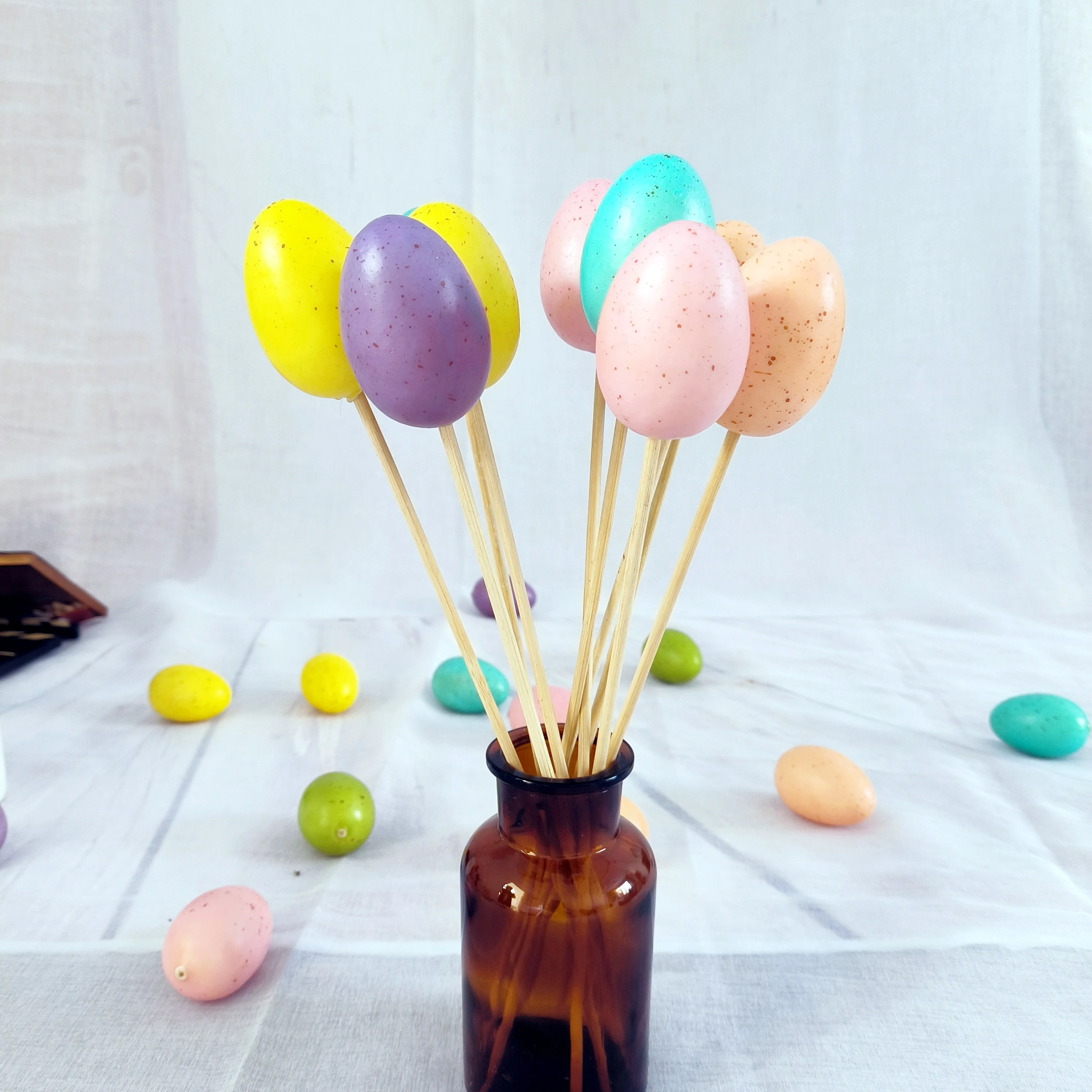 fake  spotted eggs with twigs fake Easter eggs for arts and crafts flower centerpieces